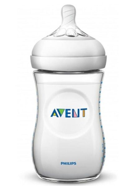 Philips Avent Biberon PP Natural Emzik 260ml | 1 Ay Üzeri, Şeffaf, 1 Adet