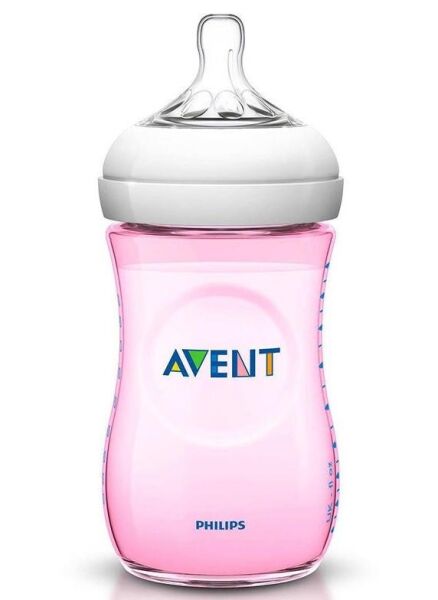 Philips Avent Biberon PP Natural Emzik 260ml | 1 Ay Üzeri, Pembe, 1 Adet