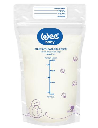 Wee Baby Anne Sütü Saklama Poşeti 200ml | 25 Adet (Kod:889)