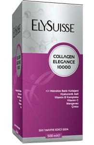 Elysuisse Collagen Elegance 10000mg Hidrolize Balık Kolajeni  Hyaluronik Asit Likid 500ml