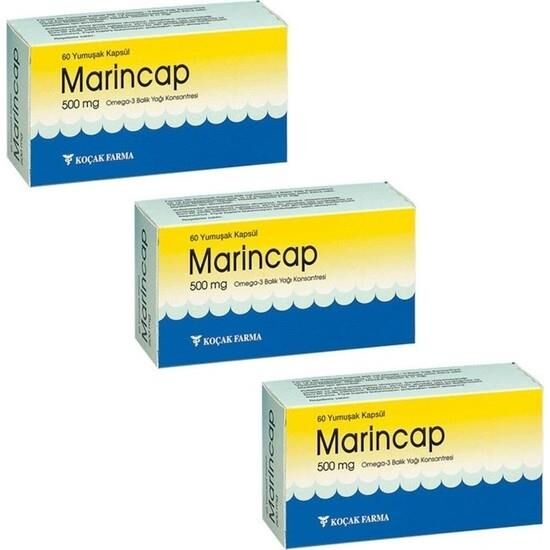Marincap Omega-3 500mg Balık Yağı 60 Softjel | 3 Adet