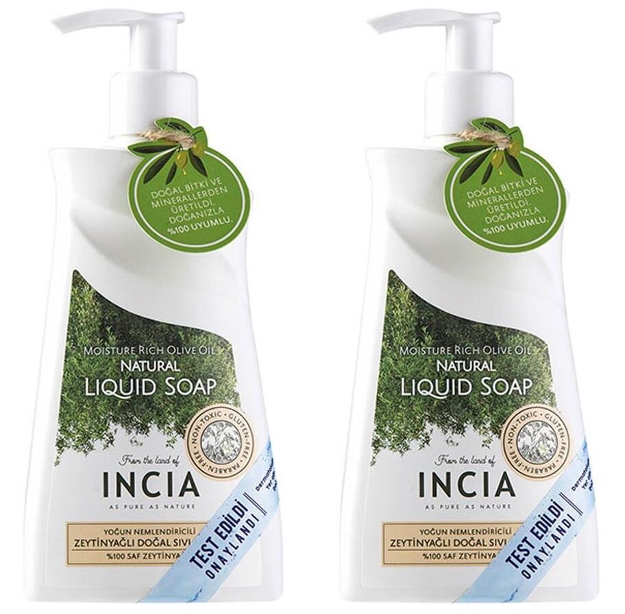 Incia Yoğun Nemlendiricili Doğal Zeytinyağlı Sıvı Sabun 250 ml 2'li