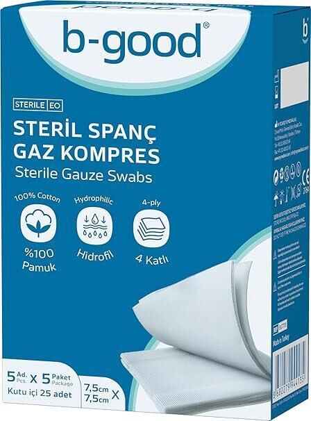 B-Good Steril Emici Kompres 7,5cm x 7,5cm