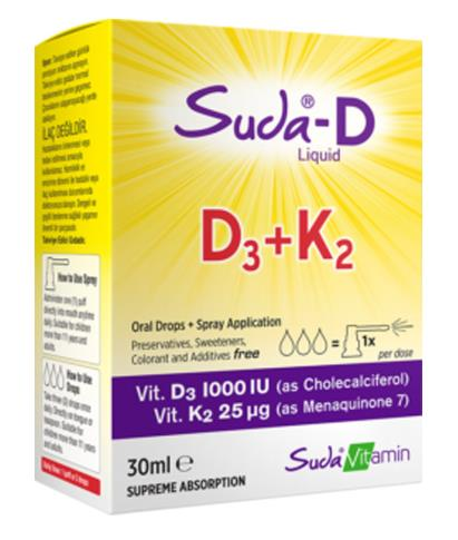Suda Vitamin Suda-D D3 K2 Takviye Edici Gıda 30ml
