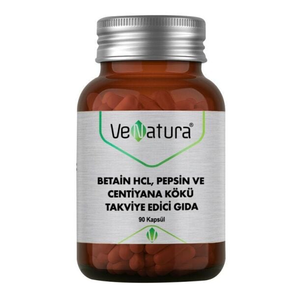 Venatura Betain HCL, Pepsin ve Centiyana Kökü 90 Kapsül