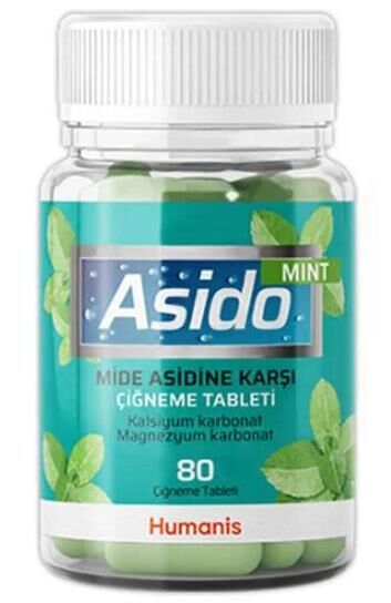 Asido Mint 80 Tablet| Magnezyum Kalsiyum