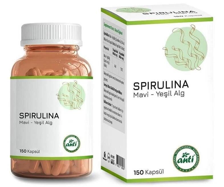 Anti Natural Spirulina Mavi-Yeşil Alg 150 Kapsül