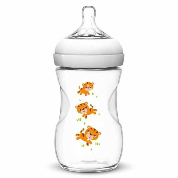 Philips Avent Biberon PP Natural Emzik 260ml | 1 Ay Üzeri, Kaplan Desenli, 1 Adet