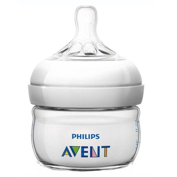 Philips Avent Biberon PP Natural Emzik 60ml | 0 Ay Üzeri, Şeffaf, 1 Adet