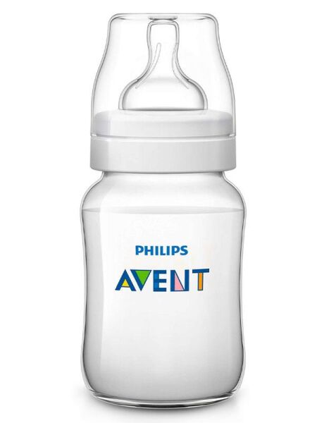 Philips Avent Biberon PP Classic Emzik 260ml | 1 Ay Üzeri, Şeffaf, 1 Adet