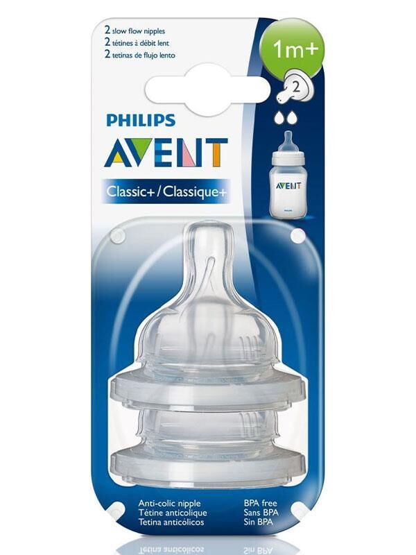 Philips Avent Biberon Emziği Classic | 1 Ay Üzeri, 2 Delik, 2 Adet