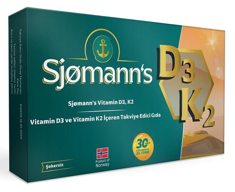 Sjomann's Vitamin D3 K2 30 Çiğnenebilir Jel Form