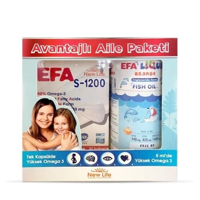 NewLife Efa S-1200 30 Kapsül ve Efa Liquid Portakal 150ml