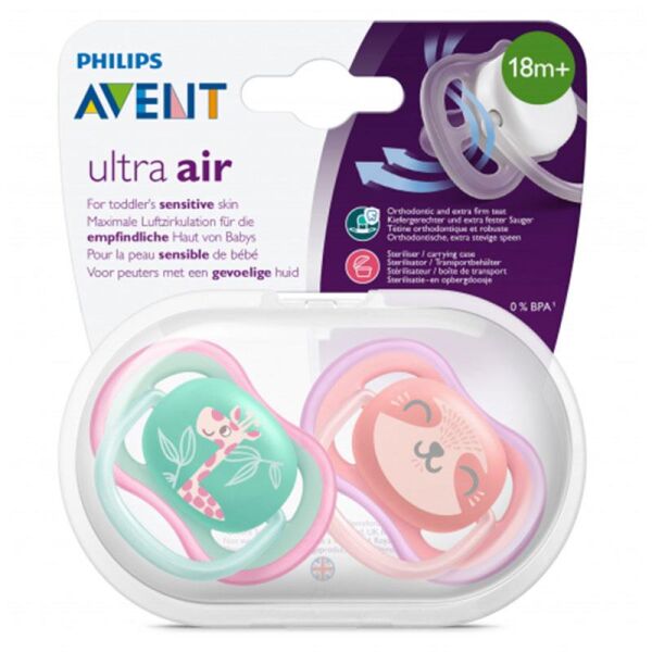 Philips Avent Yalancı Emzik Ultra Air Kız | 18 Ay Üzeri, 2 Adet