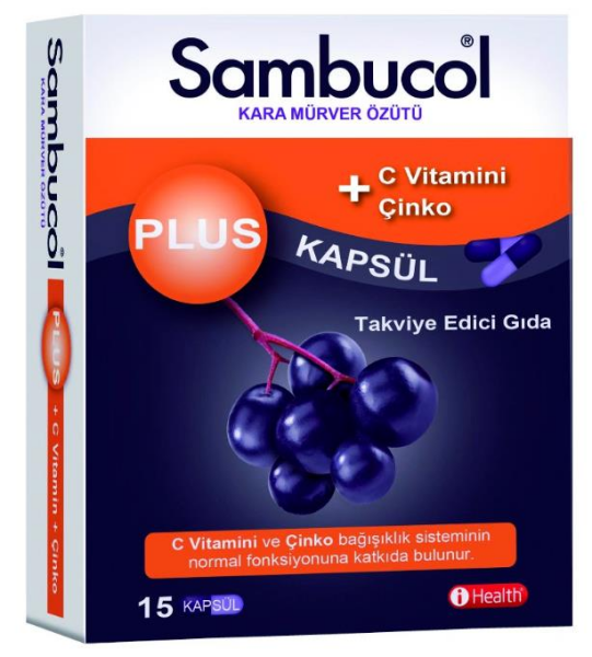 Sambucol Plus Kara Mürver Özütü 15 Kapsül