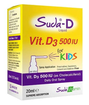 Suda Vitamin Suda-D Vitamin D3 500IU for Kids 20ml | Çocuklar için D3 Vitamini