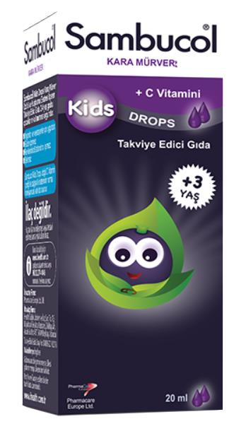 Sambucol Kids Drops Kara Mürver Ekstresi 20ml