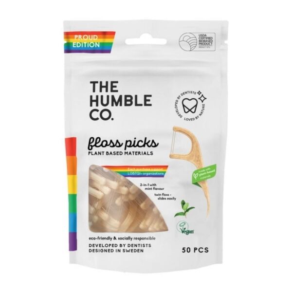 Humble Brush Floss Picks Proud Edition Mint 50 Adet | Kürdanlı Diş İpi Nane Tadında