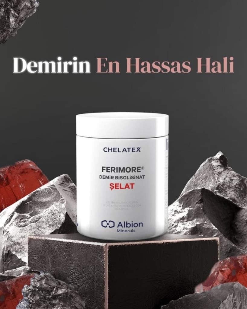 Chelatex FERIMORE Demir Bisglisinat 60 Bitkisel Kapsül