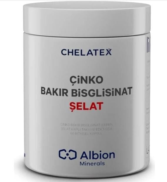 Chelatex Çinko Bakır Bisglisinat Şelat 60 Bitkisel Kapsül
