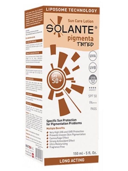 Solante Pigmenta Tinted SPF50+ Güneş Koruyucu Losyon 150ml | Koyu Lekelere Karşı Renkli Bakım