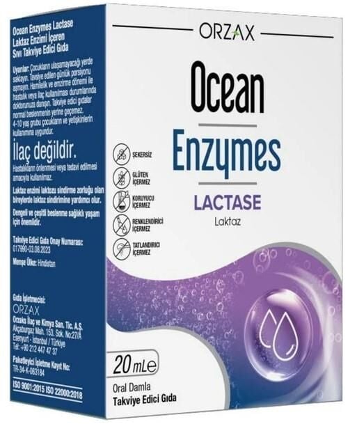 Orzax Ocean Enzymes Lactase Damla 20 ml