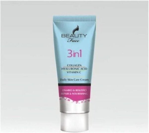 Beauty Face 3 in 1 Collagen Hyaluronic Acid Vitamin C Daily Cream 50ml | Onarıcı Yüz Kremi