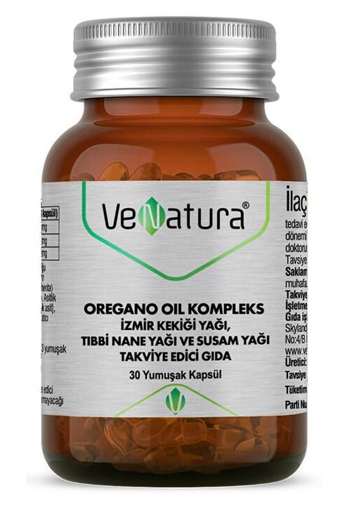 Venatura Oregano Oil Kompleks 30 Kapsül | İzmir Kekiği Yağı - Tıbbi Nane Yağı - Susam Yağı