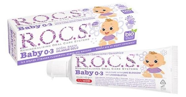Rocs Baby Ihlamur Özlü Yutulabilir Diş Macunu 0-3 Yaş 35 ml