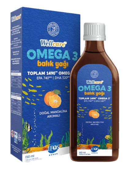 Wellcare Omega 3 Doğal Mandalina Aromalı Balık Yağı 150ml
