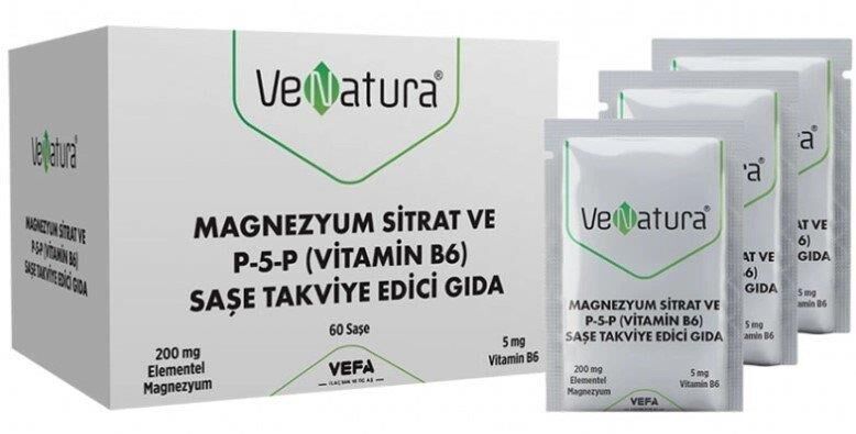 Venatura Sitrat P-5-P Vitamin B6 Saşe Takviye Edici Gıda