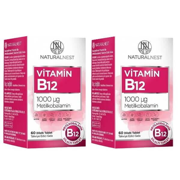 Naturalnest Vitamin B12 60 Dilaltı Tablet İkili Avantaj Paket