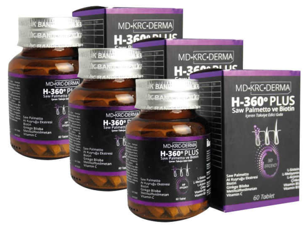 Hair 360 Plus Saw Palmetto ve Biotin 60 Tablet | 3 Adet