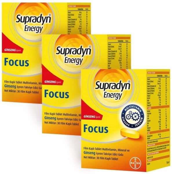 Supradyn Energy Focus Multivitamin 30 Tablet 3 Adet