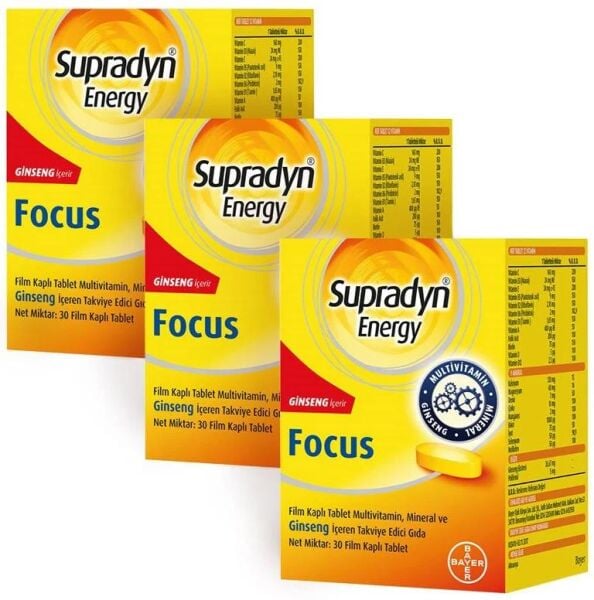 Supradyn Energy Focus Multivitamin 30 Tablet 3 Adet