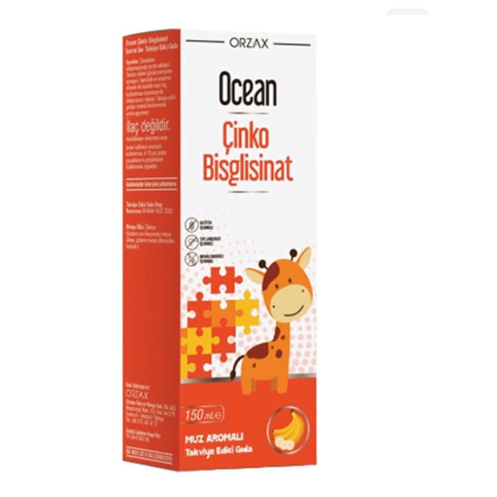 Orzax Ocean Çinko Bisglisinat 150 ml Muz Aromalı