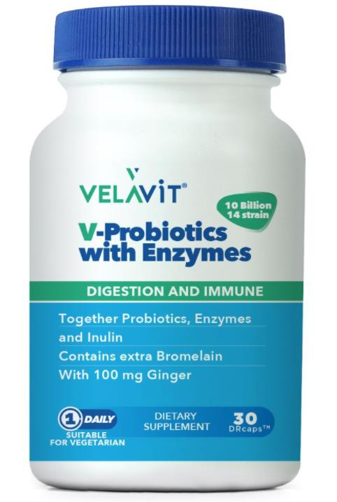 Velavit V-Probiotics with Enzymes 30 Kapsül