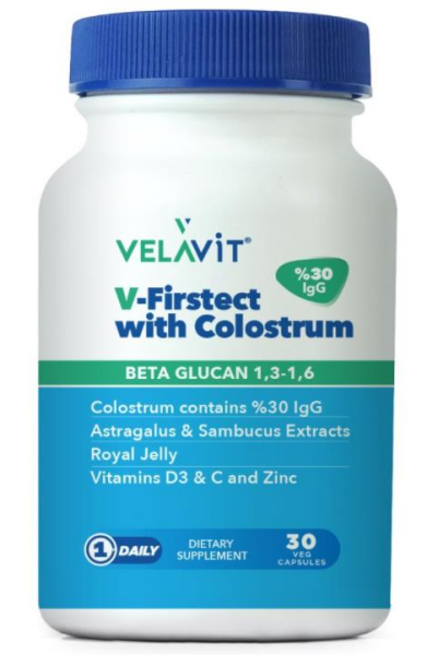 Velavit V-Firstect with Colostrum Beta Glucan 30 Kapsül