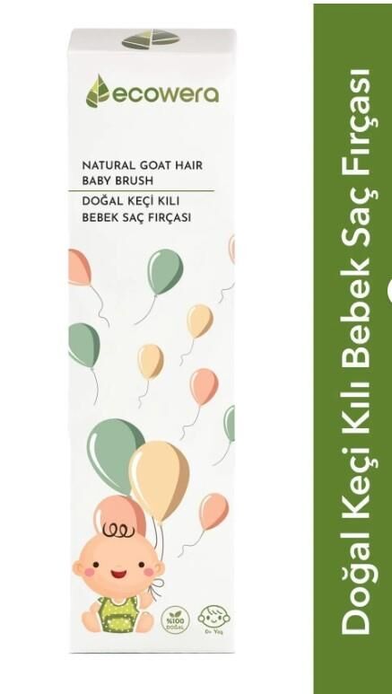 Ecowera Doğal Keçi Kılı Bebek Saç Fırçası