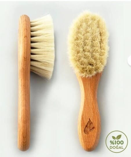 Ecowera Doğal Keçi Kılı Bebek Saç Fırçası