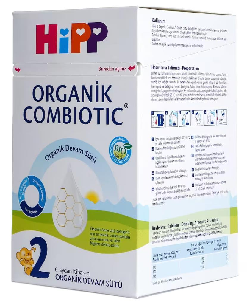 Hipp Combiotic Organik Bebek Sütü 2 800gr | 6-9 Ay Bebek Devam Sütü