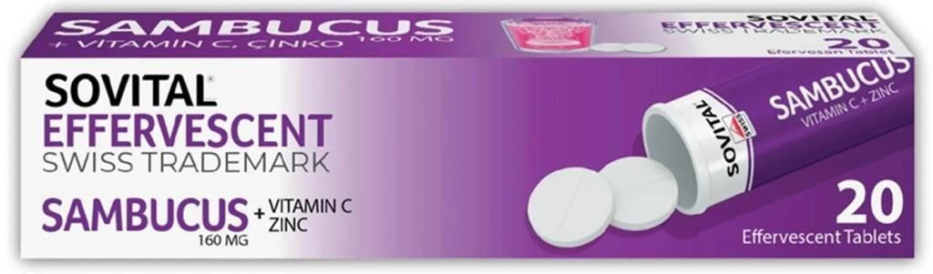 Sovital Sambucus 160mg 20 Efervesan Tablet