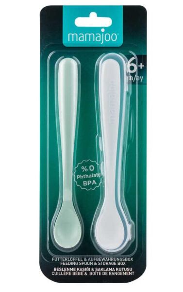 Mamajoo Beslenme Kaşığı ve Saklama Kabı Green | 2 Adet