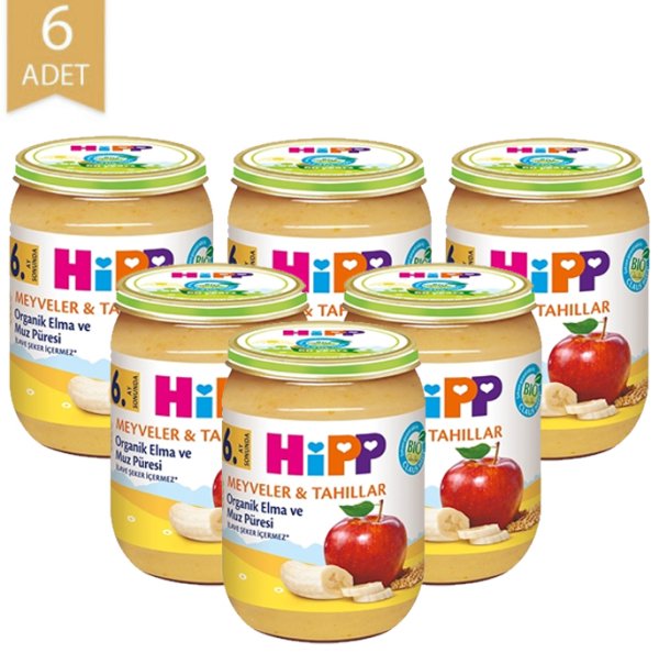 Hipp Organik Meyve Püresi Elma Muz 190gr | 6 Adet