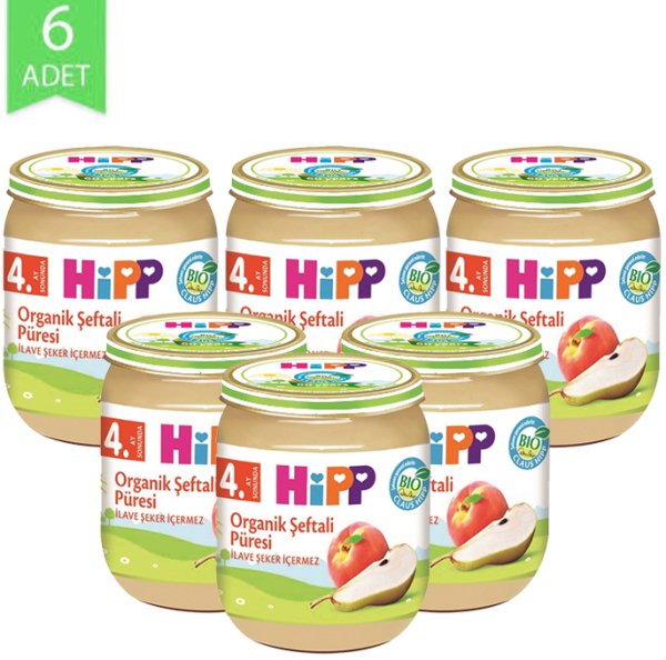 Hipp Organik Meyve Püresi Şeftali 125gr | 6 Adet