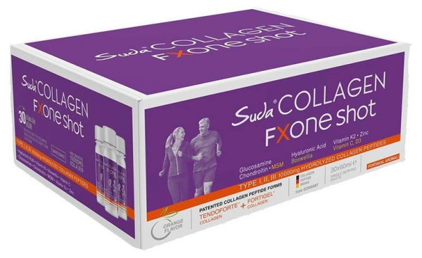 Suda Collagen Fxone Shot 30 x 60 ml | Portakal Aromalı