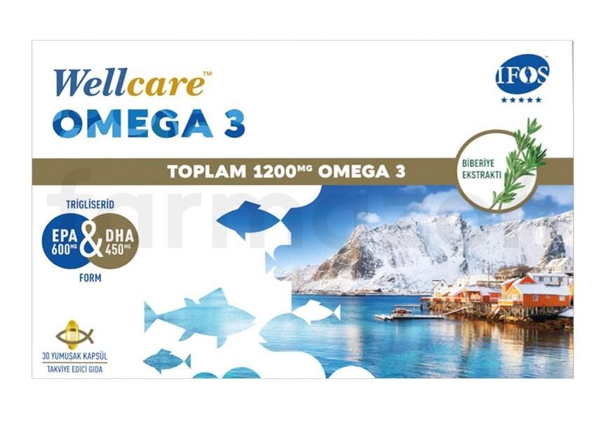 Wellcare Omega 3 1200mg Balık Yağı 30 Kapsül