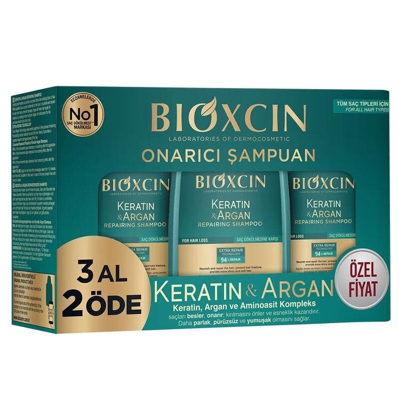 Bioxcin Keratin ve Argan Onarıcı Şampuan 300 ml | 3 Al 2 Öde