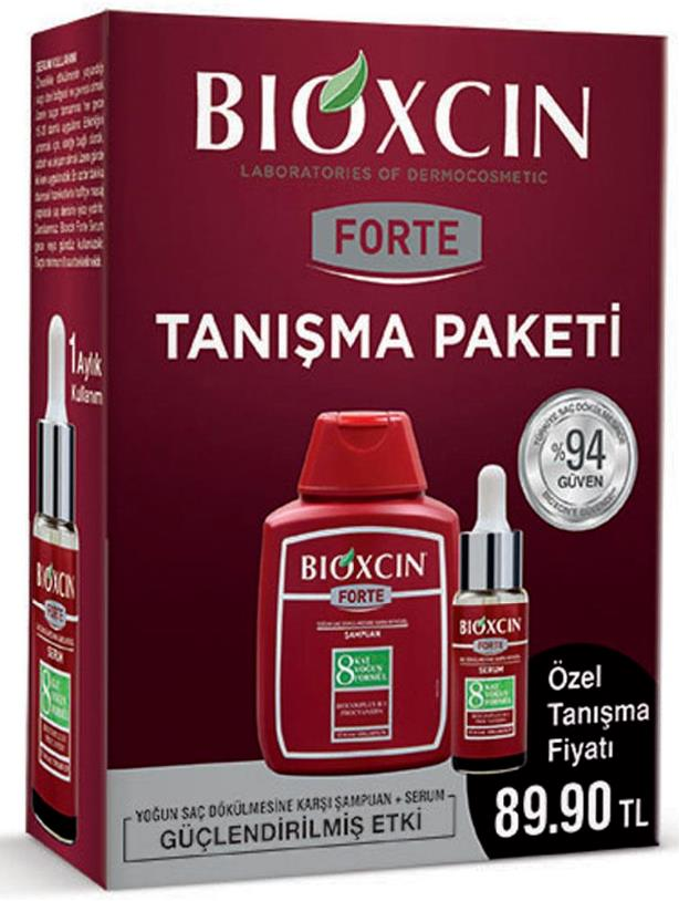 Bioxcin Forte Tüm Saç Tiplerine Özel Şampuan 300ml& Serum 30ml | Tanışma Paketi