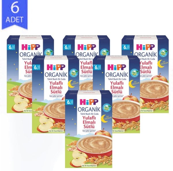 Hipp Organik Ek Gıda İyi Geceler 250gr Yulaflı Elmalı Sütlü | 6 Adet